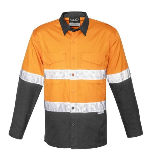 Picture of Syzmik, Mens Rugged Cooling Taped Hi Vis Spliced Shirt